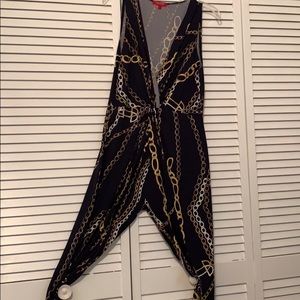 Blue and gold jumpsuit